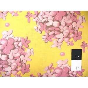   Givens Olivias Holiday Hydrangea Yellow Cotton Fabric