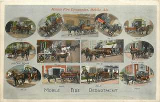 AL MOBILE FIRE DEPARTMENT HORSE DRAWN CARTS R25577  