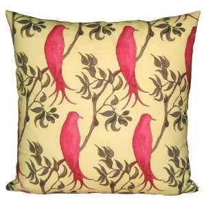 16 Inch Fuschia Birds Decorative Pillow Cover:  Home 