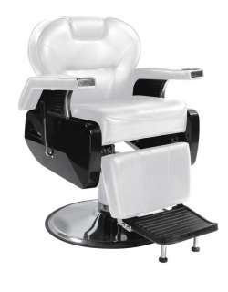 White Fashion Heavy Duty Hydraulic Recline Barber Chair Salon Beauty 