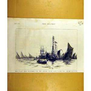 1887 Jubilee Yacht Race Southend Sailing Sport Print
