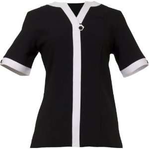   4XL Stylized Womens Housekeeping Tunic, Black, 4XL