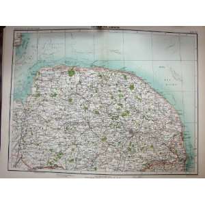    MAP 1891 NORWICH ENGLAND GREAT YARMOUTH LOWESTOFT: Home & Kitchen