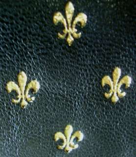 LARGE COIN PURSE ITALY GOLD TOOLED LEATHER FLEUR DE LYS NEW!!!  