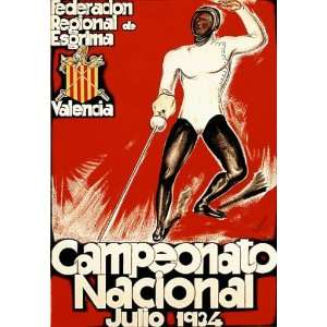  1934 VALENCIA CAMPEONATO NACIONAL ESGRIMA SPORT SPAIN 