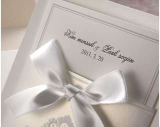 100Set Wedding Invitations Cards+Envelopes Silk Printing/QR10130 