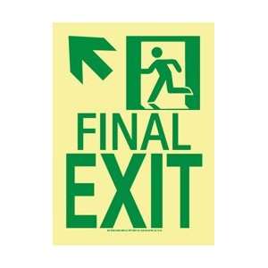  50R 3SN UL   NYC Final Exit Sign, Up Left, 11 X 8, Rigid 