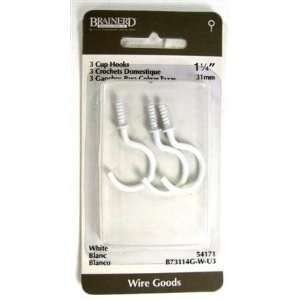    Brainerd 1 1/4 White Cup Hooks 3Pk 54171