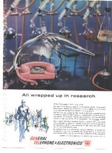 1961 a ad general telephone electronics rotary phone pink research lab 