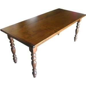  6 Seat Figured Maple Dining Table with Turned Legs: Home 