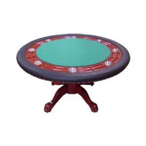  Round Poker Table with Green Felt and Wood Legs Sports 