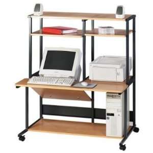  Mobile Workstation, 44x28x55 1/4, 108 lb. Cap., Light Oak 