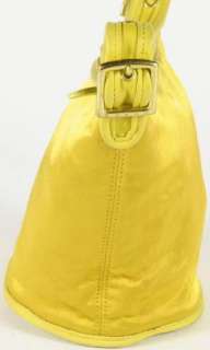 Coach Yellow Metalic Microfiber Bucket Carry All Shoulder Bag Handbag 