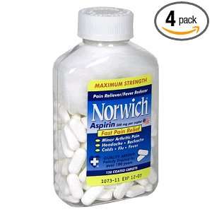 Norwich Aspirin, 500 mg, Coated Caplets, Maximum Strength, 150 Caplets 