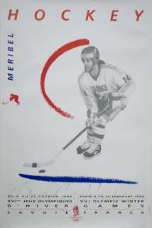 ORIGINAL Authentic Olympic Poster, Albertville france, ICE HOCKEY 1992 