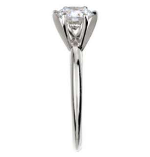CT ROUND BRILLIANT MOISSANITE CLASSIC 6 PRONG SOLITAIRE RING 14K 