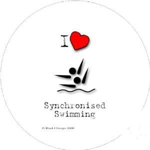   Swimming 2.25 inch (6cm) Square Sticker Pack of 12