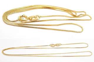   Box Chain Link 16 Necklace Solid 14K Yellow Gold Fine Estate Jewelry