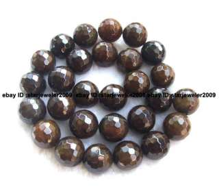 brown 14mm crackle agate round faceted beads 15 new gemstone  
