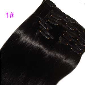 15 INCH clip in REAL human hair extensions,7PCS,hot  