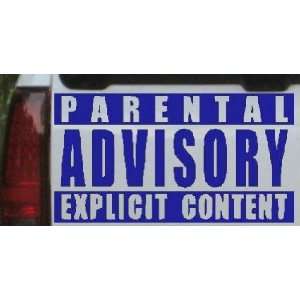 Blue 22in X 11.7in    Parental Advisory Funny Car Window Wall Laptop 