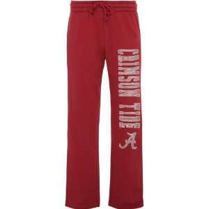  Alabama Crimson Tide Vintage Blitz Fleece Pant: Sports 