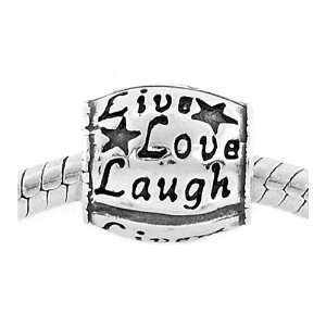    Silver Authentic Zable Live Love Laugh Talking Bead Charm Jewelry