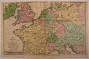   France Germany Holland England 1832 Woodbridge folio antique map