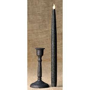 Black 18 Inch Battery Operated Taper Candle With Base 