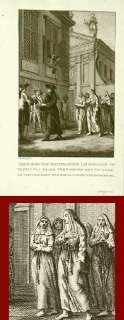 RELIGIOUS ANTIQUE PRINT NAPLES  PROSTITUTES ITALY 1770  