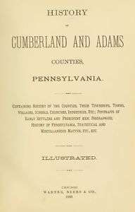 History of Cumberland Adams County Pennsylvania 1886 CD  