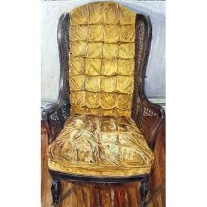   Yellow Chair, Original Painting, Home Decor Artwork: Home & Kitchen