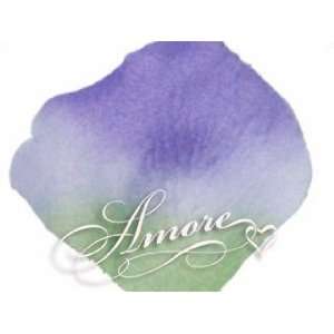  200 Silk Rose Petals Vogue Green and Lavender: Home 