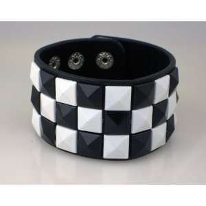   Checkered Wristband 80s Gothic Punk Glam Emo Vamp 