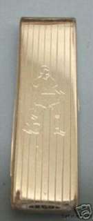 STERLING SILVER ENGRAVED SOCCER PLAYER MONEY CLIP  