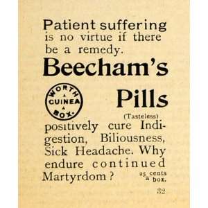  1893 Ad Thomas Beechams Pills Laxative Indigestion 