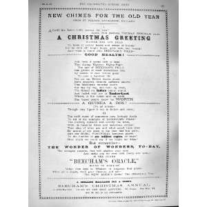  1888 ADVERTISEMENT BEECHAMS ORACLE CHRISTMAS GREETING 