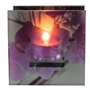 Orchids Tea Light Candle Holder   Square