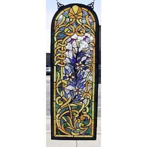  Willow Arched Sidelight Stained Glass Window: Home 