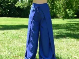 Wrap Pants Rayon Pirate Bucaneer Yoga Renaissance Blue  