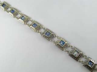 Magnificent 925 Sterling Silver Roman Glass Bracelet  