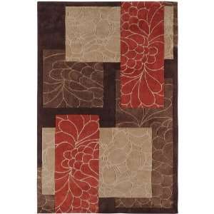   Brown Patchwork Contemporary 8 Round Rug (COS 8889): Home & Kitchen