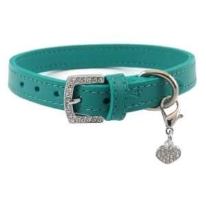  20 Jade Leather Glam Dog Collar By Furry: Pet Supplies