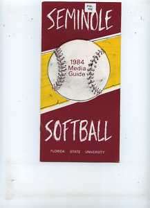 1984 Florida State Softball media guide MBX12  