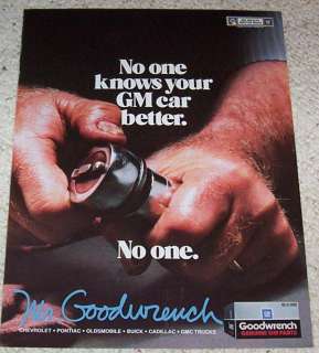1987 GM General Motors Mr Goodwrench car parts PRINT AD  