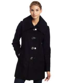    Michael Michael Kors Womens Wool Coat With Clip Closures Clothing