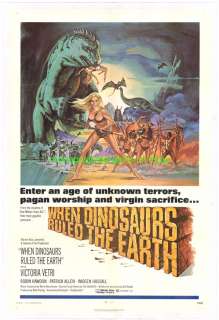 WHEN DINOSAURS RULED THE EARTH MOVIE POSTER 27x41 LB NM  