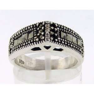  Swiss Marcasite Arched Style Sterling Silver Ring: Jewelry