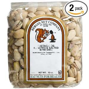 Bergin Nut Company Pistachios, Roasted and Salted in the Shell, 12 