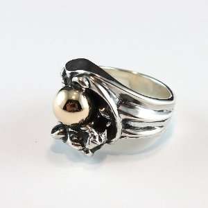  Panthers Grip Golden Globe Sterling Silver Ring (12 